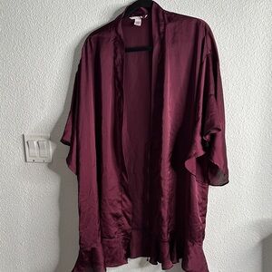 Victoria sec Silky Open-Front Burgundy Kimono Robe -  Intimates & Sleepwear ML